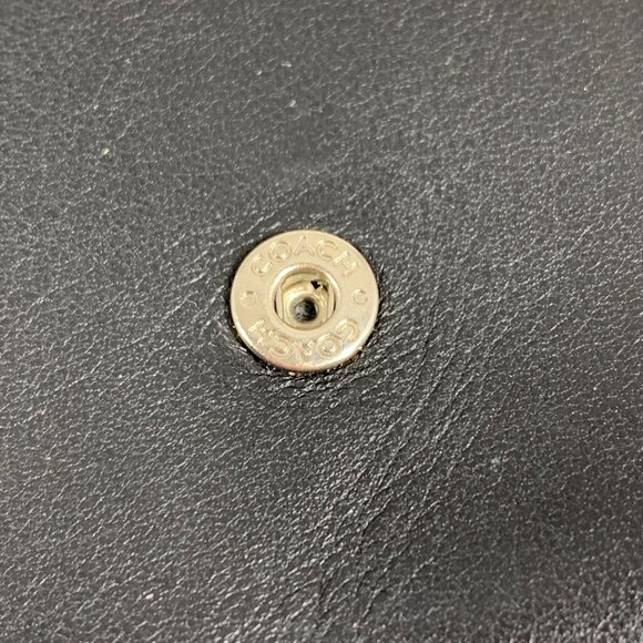 Coach Black Leather Bifold Wallet Snap Closure L Zip Coin Slot Bills Cards - Picture 4 of 7